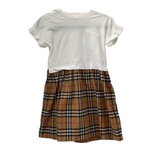 Burberry Children’s dress in white and plaid size 10 youth
